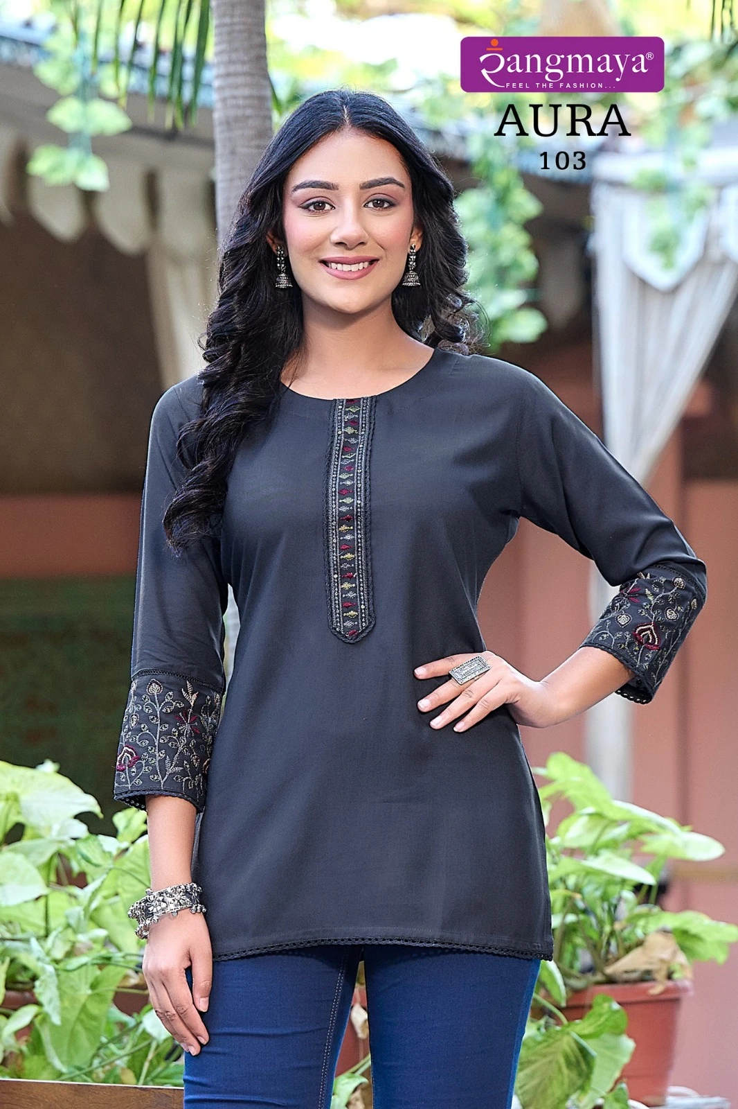Tunic Aura Rayon Wholesale Short Top Catalog — Wholesale, MPA wholesale from Surat — view 4